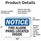 Signmission Fire Alarm Panel Located Inside, 10 in W x Rectangle, Vinyl Decal OS-2PACK-NS-D-710-L-12533 - alternate 3